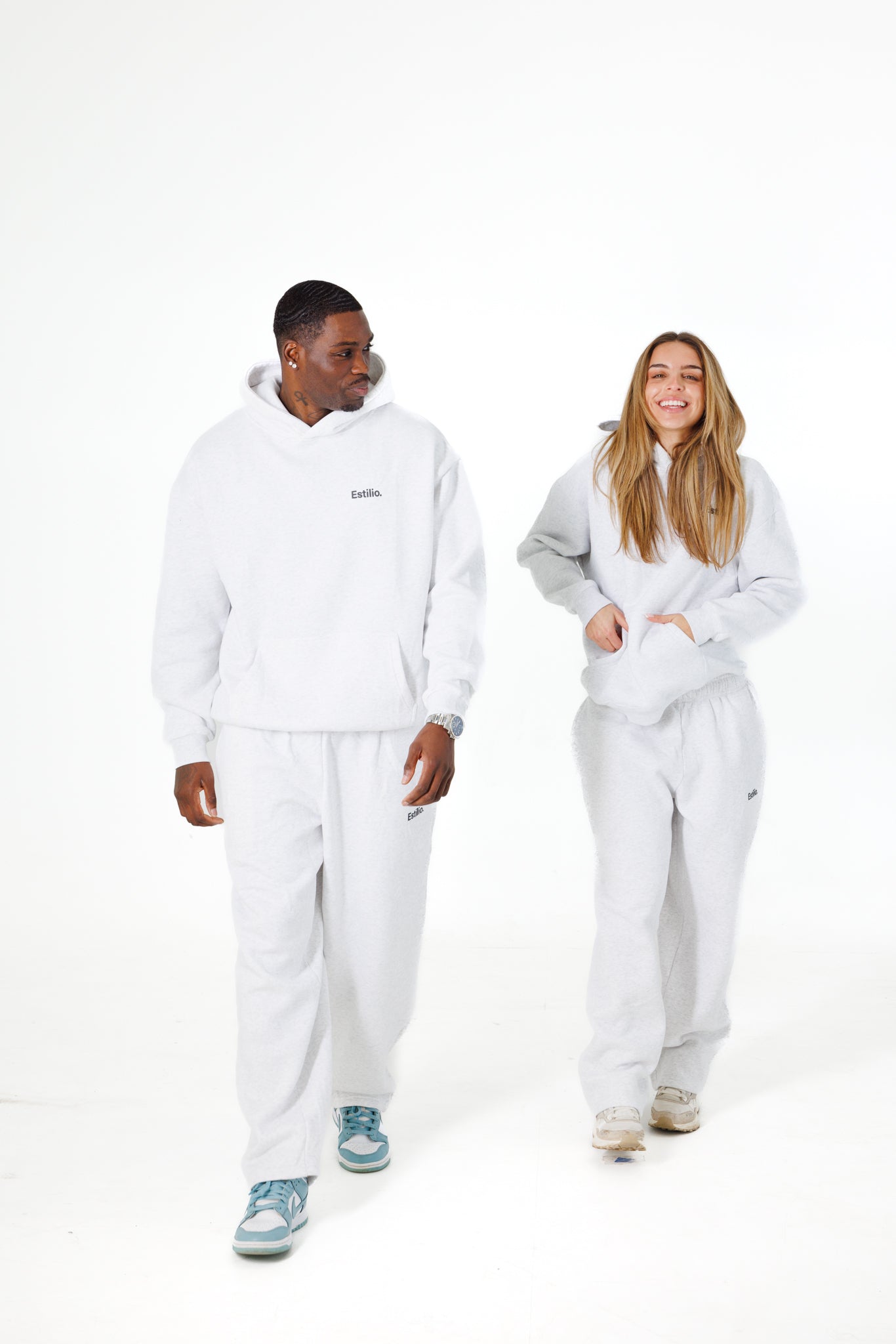 'Central' Hoodie Set - Marl Grey