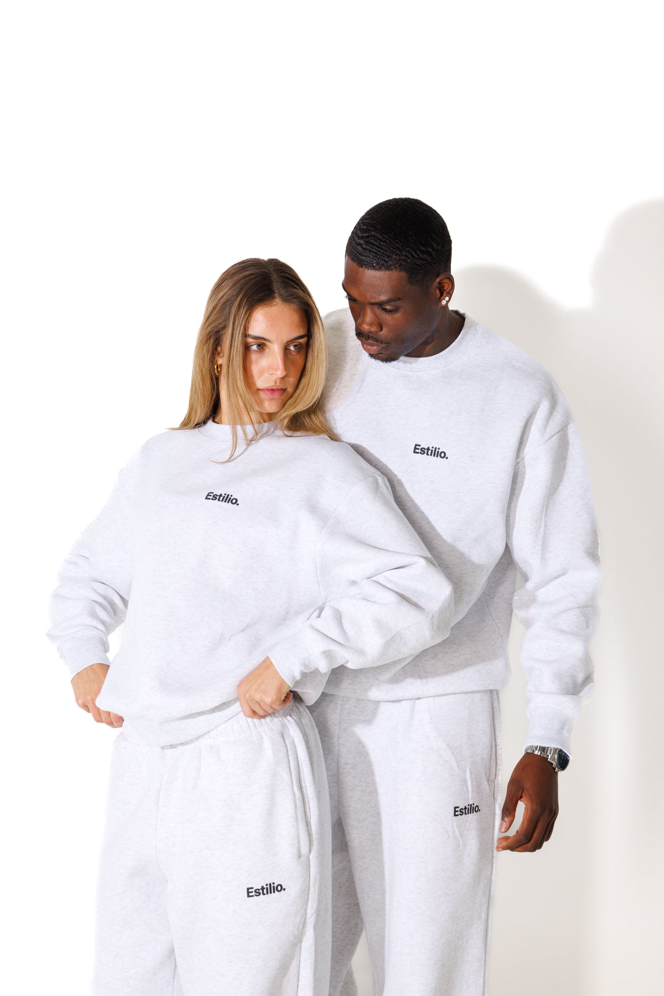 'Central' Crewneck Set - Marl Grey