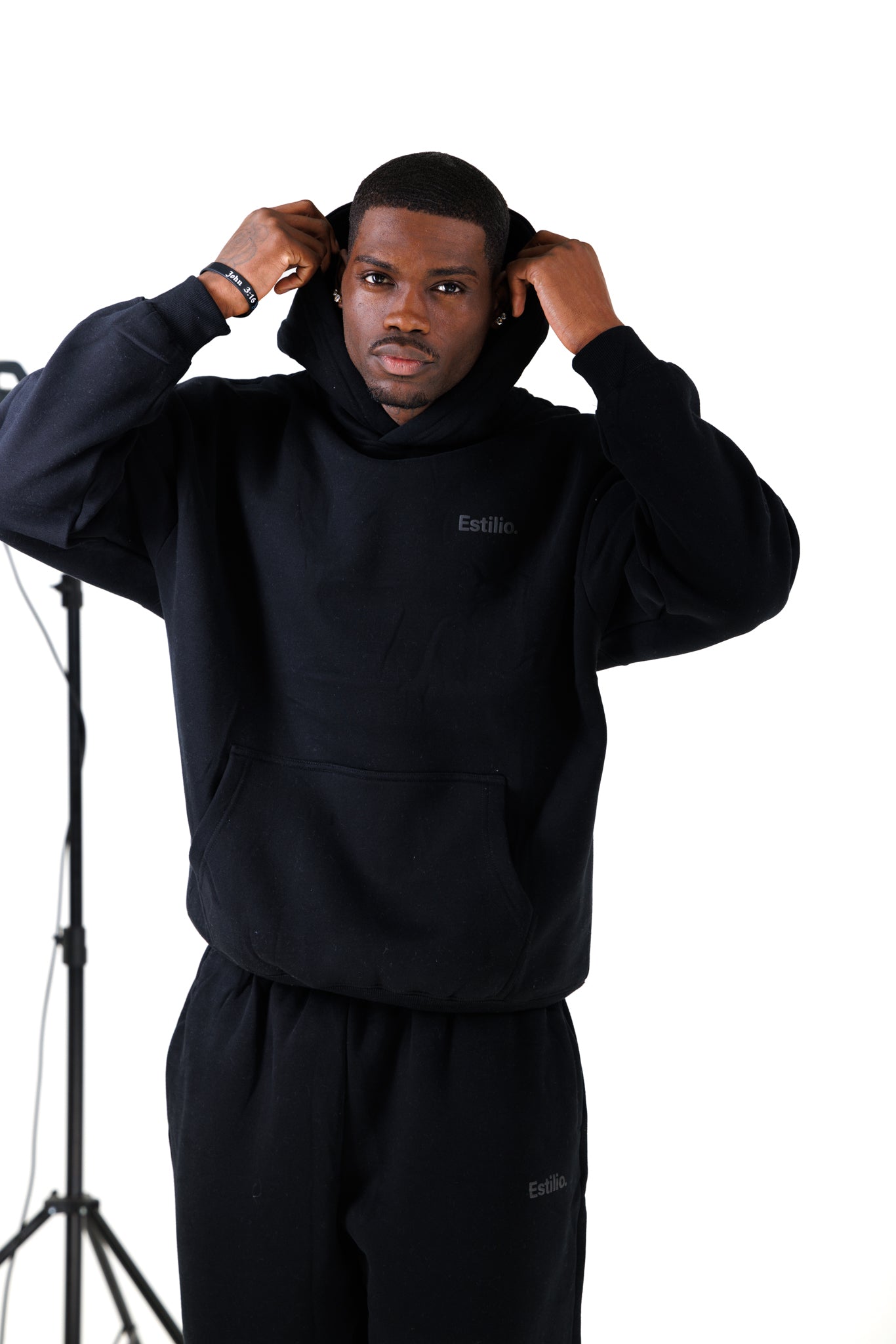 'Central' Hoodie Set - Black