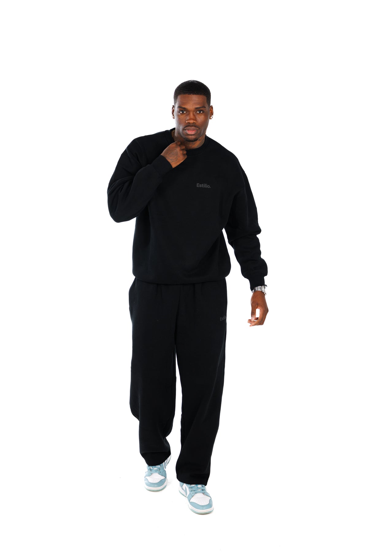 &#39;Central&#39; Crewneck Set - Black