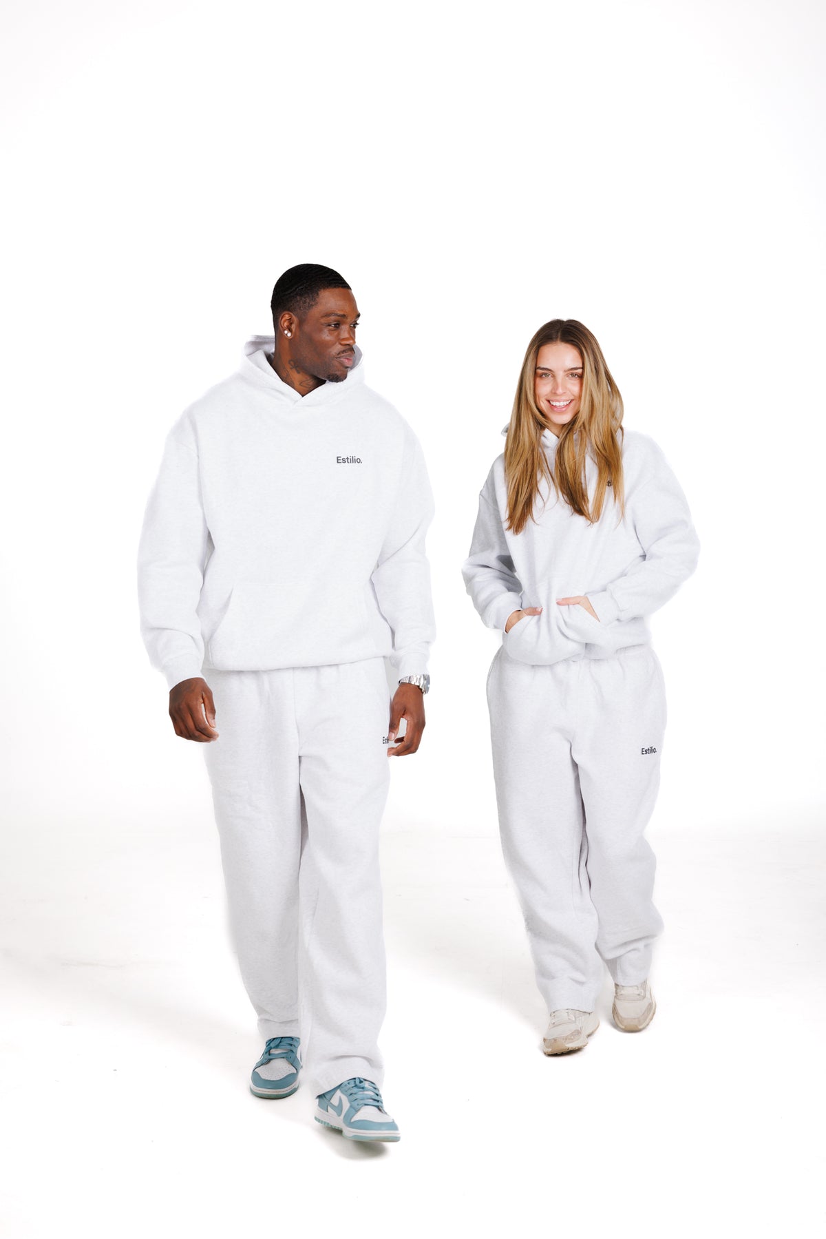 &#39;Central&#39; Hoodie Set - Marl Grey