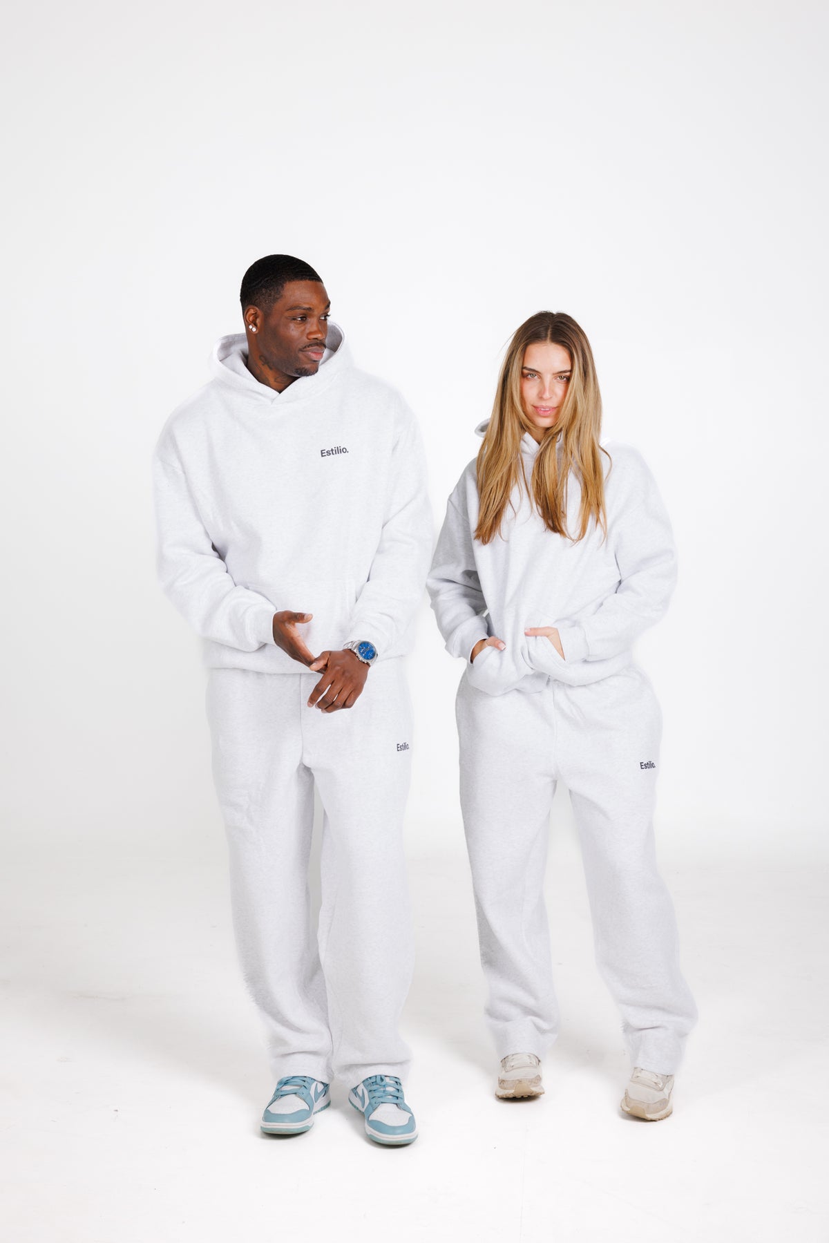 &#39;Central&#39; Hoodie Set - Marl Grey