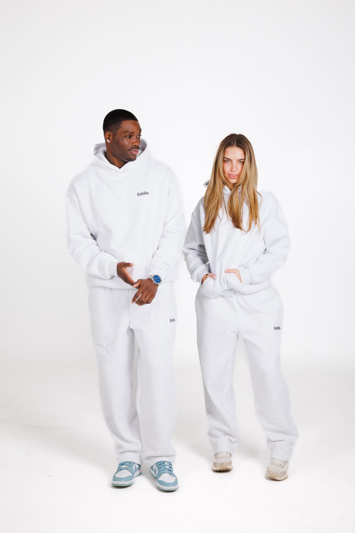 'Central' Hoodie Set - Marl Grey