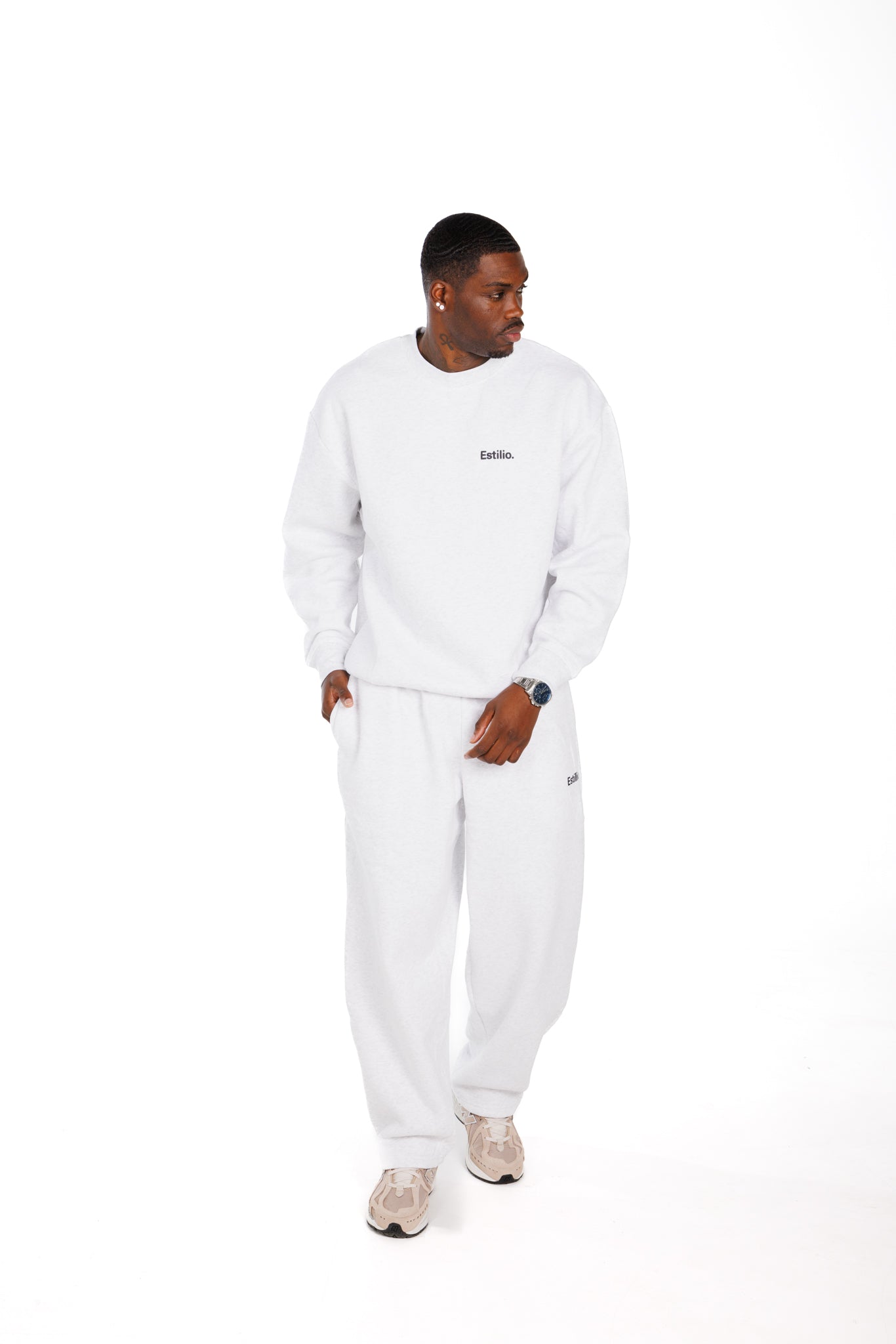 'Central' Crewneck Set - Marl Grey