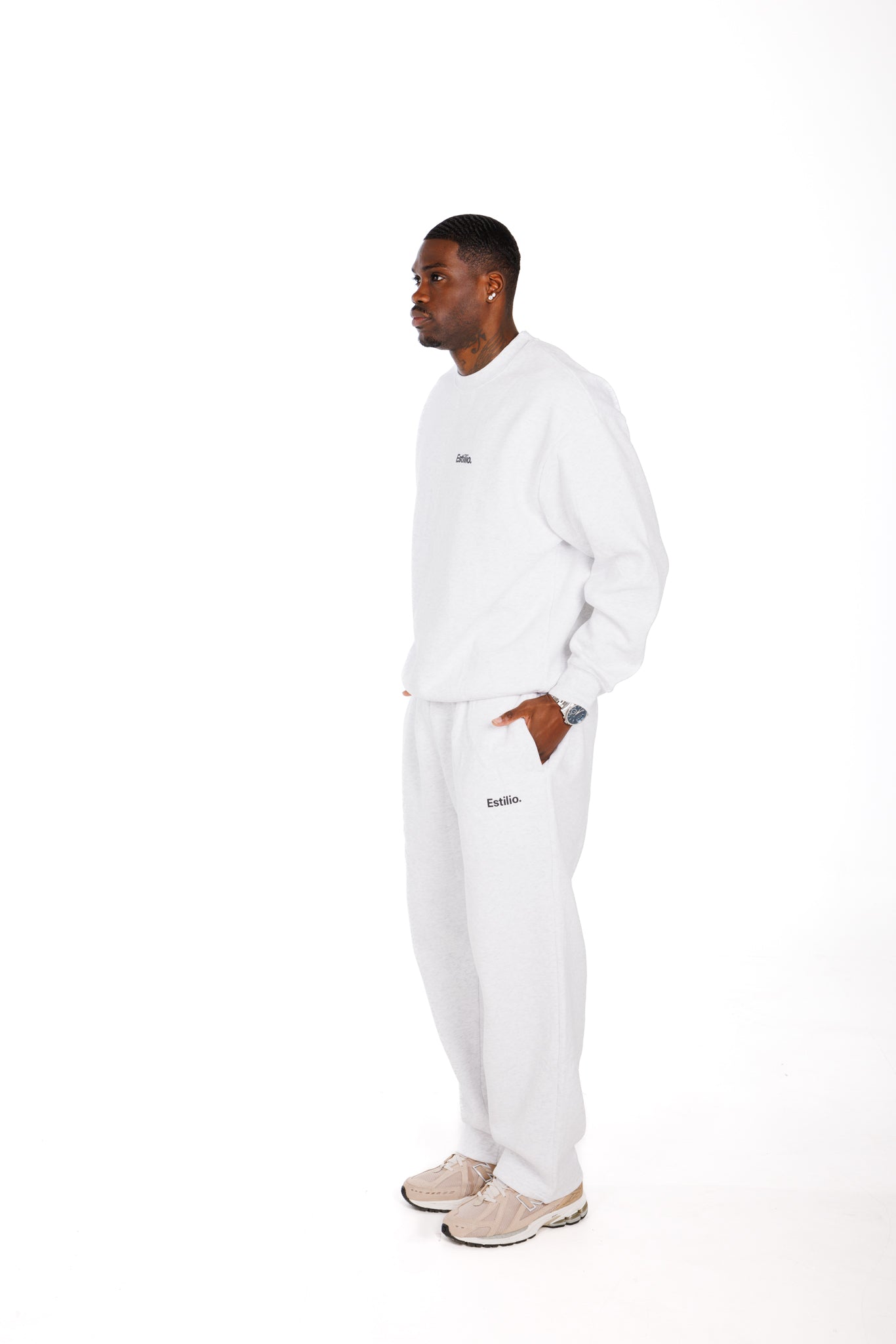 'Central' Crewneck Set - Marl Grey