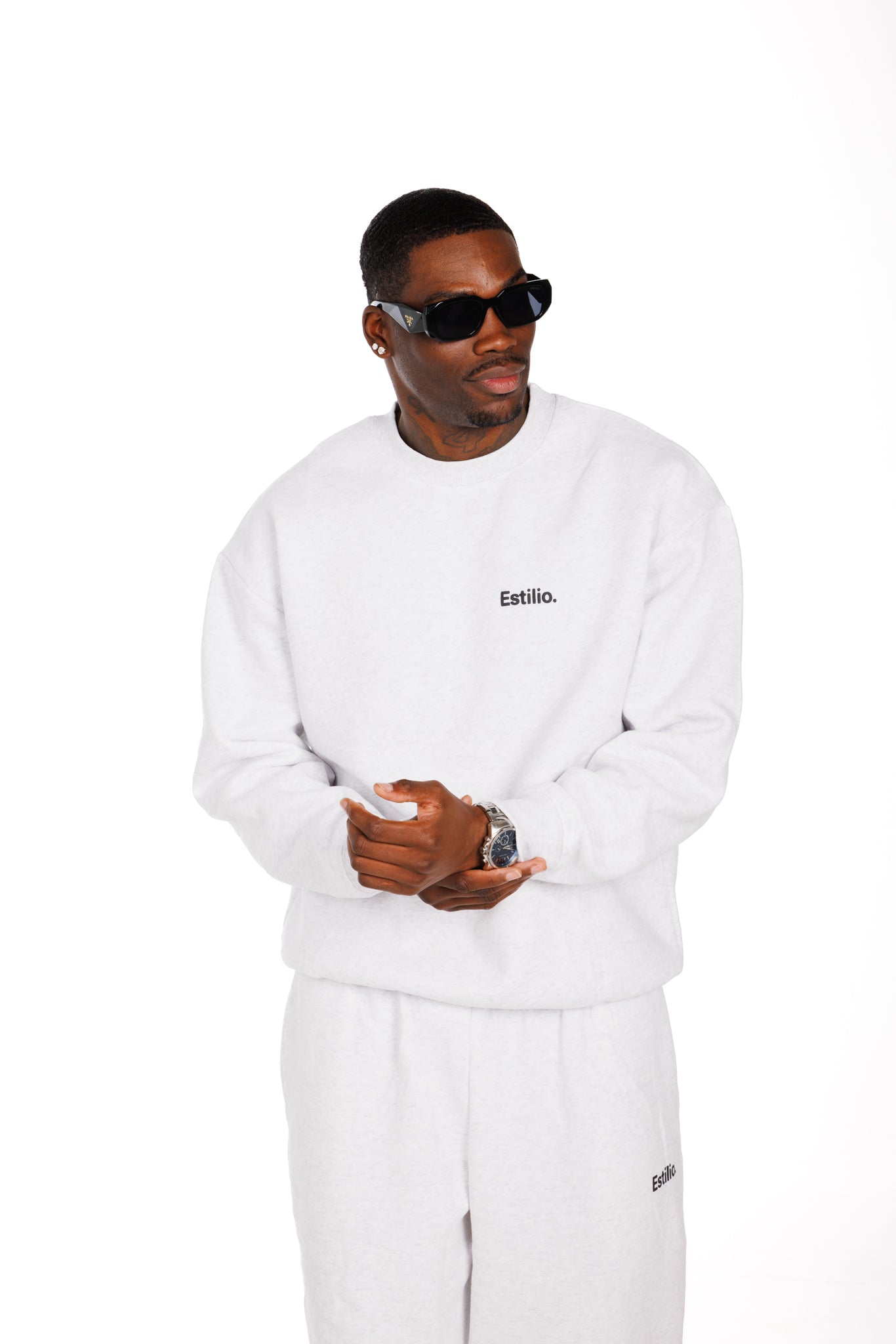 'Central' Crewneck - Marl Grey