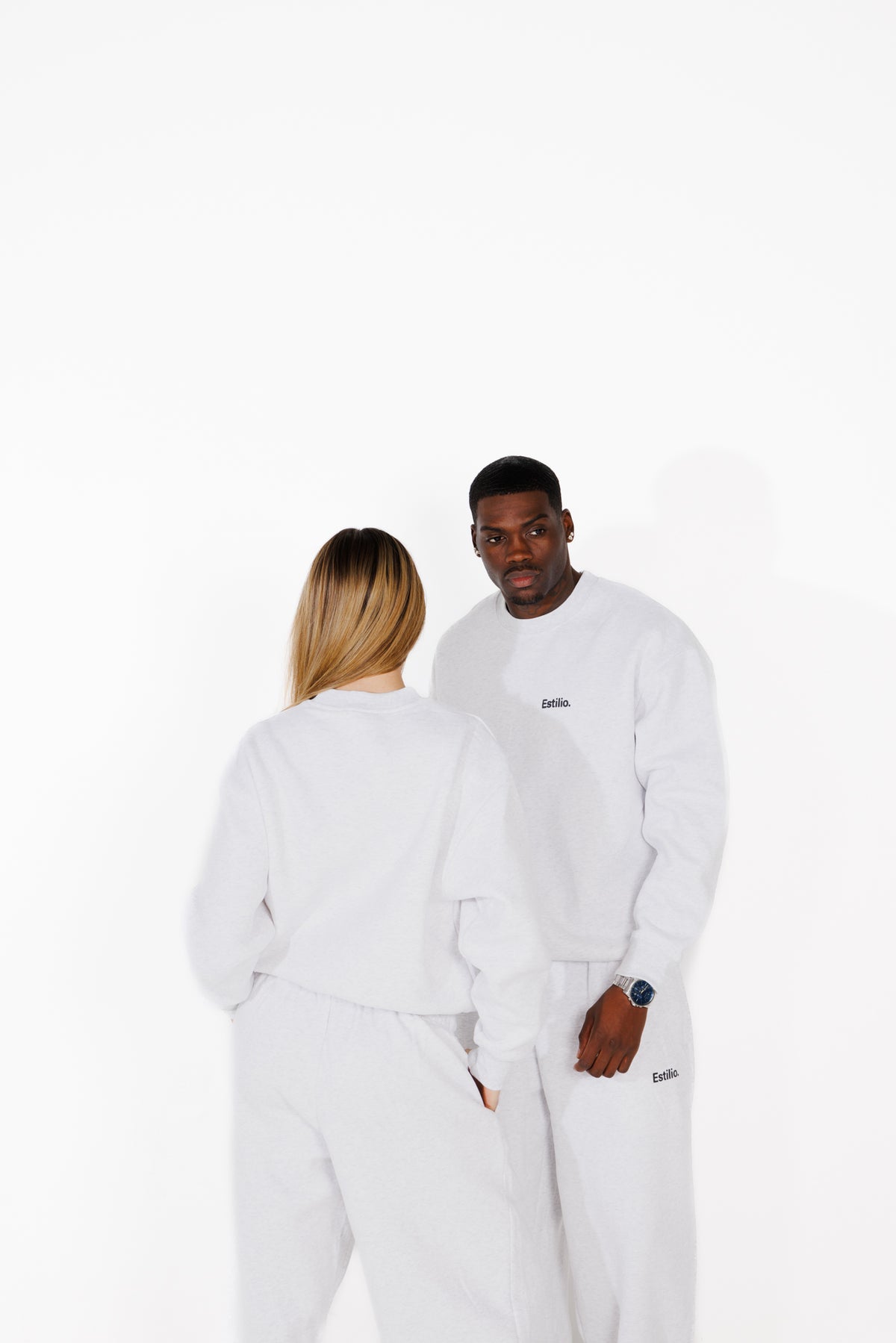 &#39;Central&#39; Crewneck Set - Marl Grey