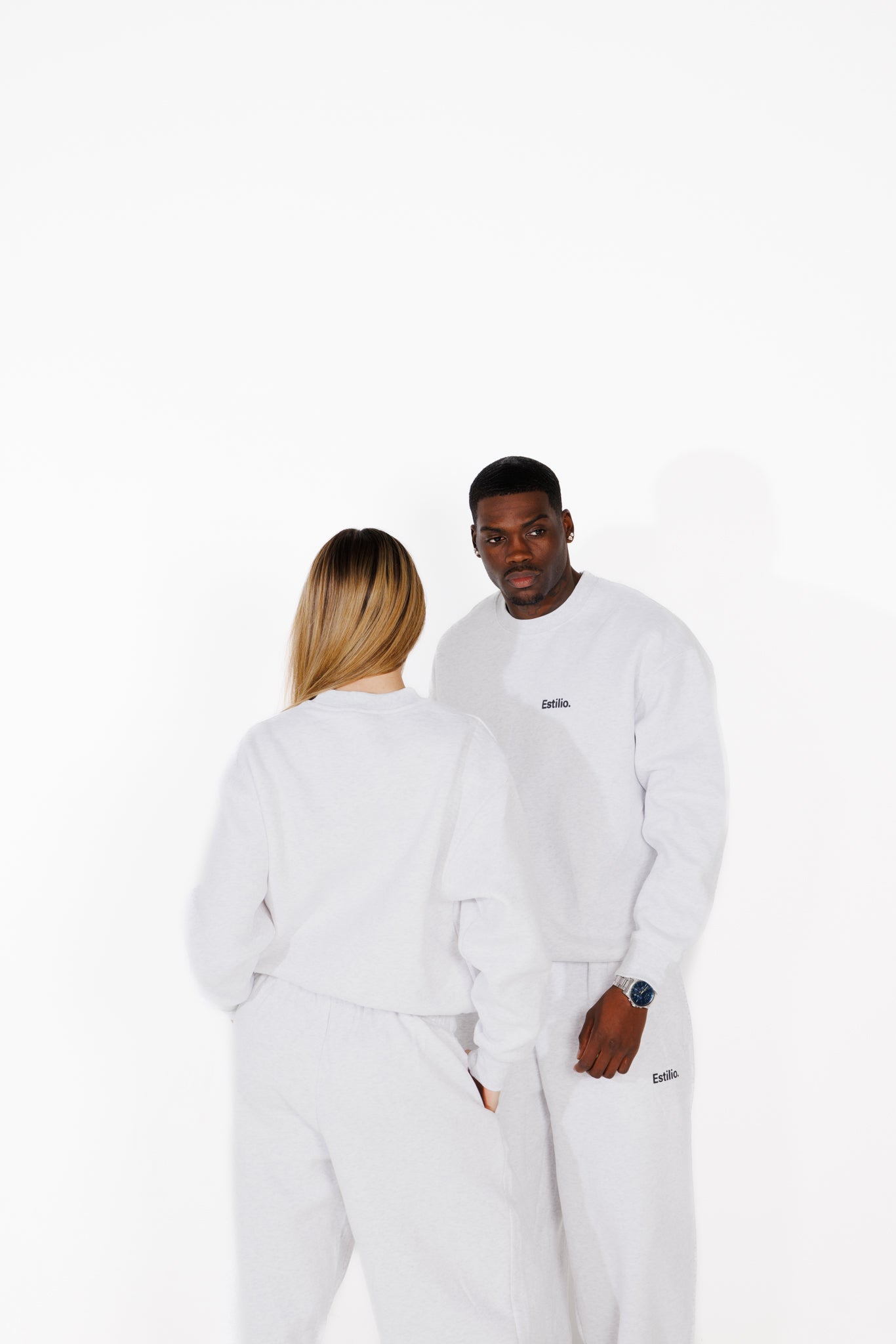 'Central' Crewneck Set - Marl Grey