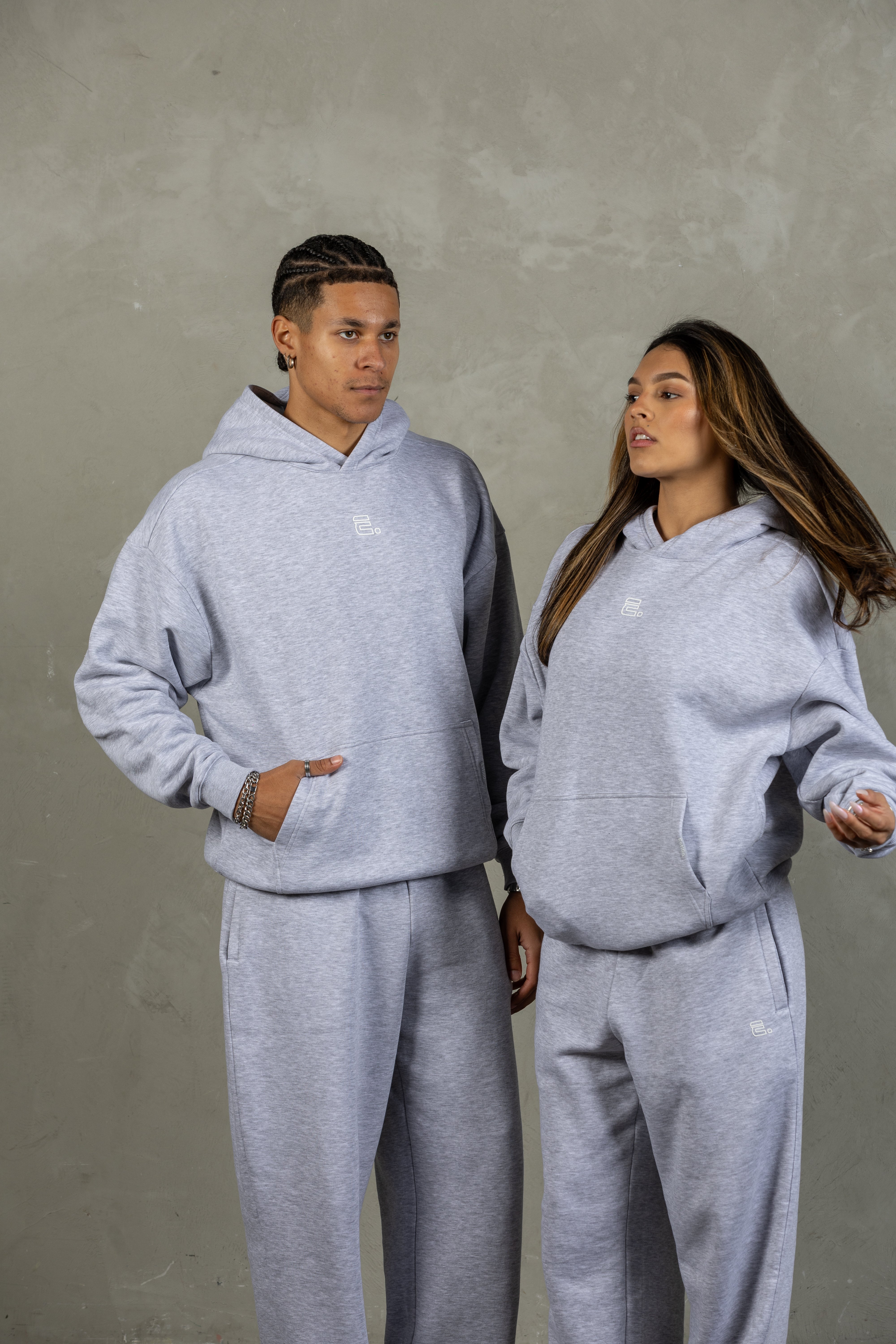 'District' Hoodie - Marl Grey