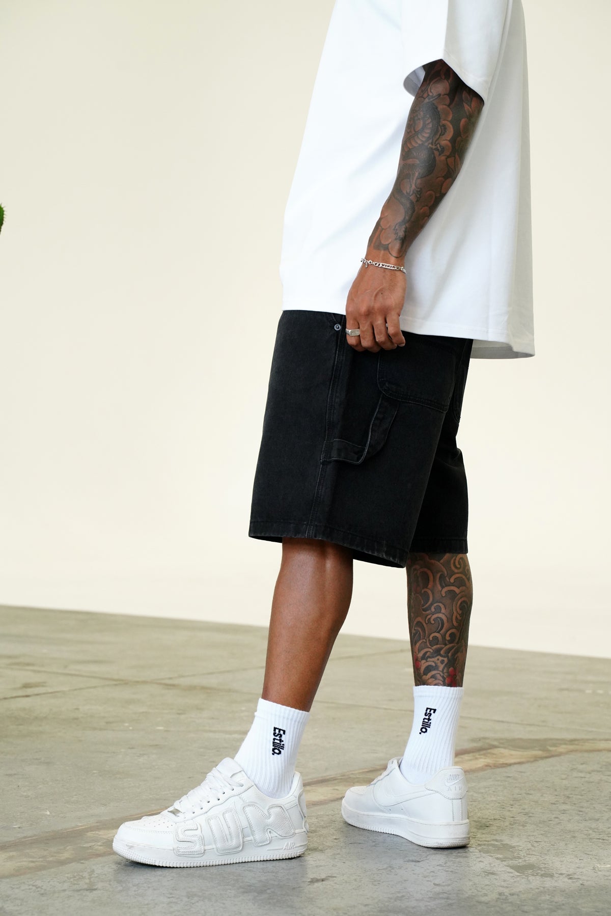 &#39;Carter&#39; Jorts - Washed Black