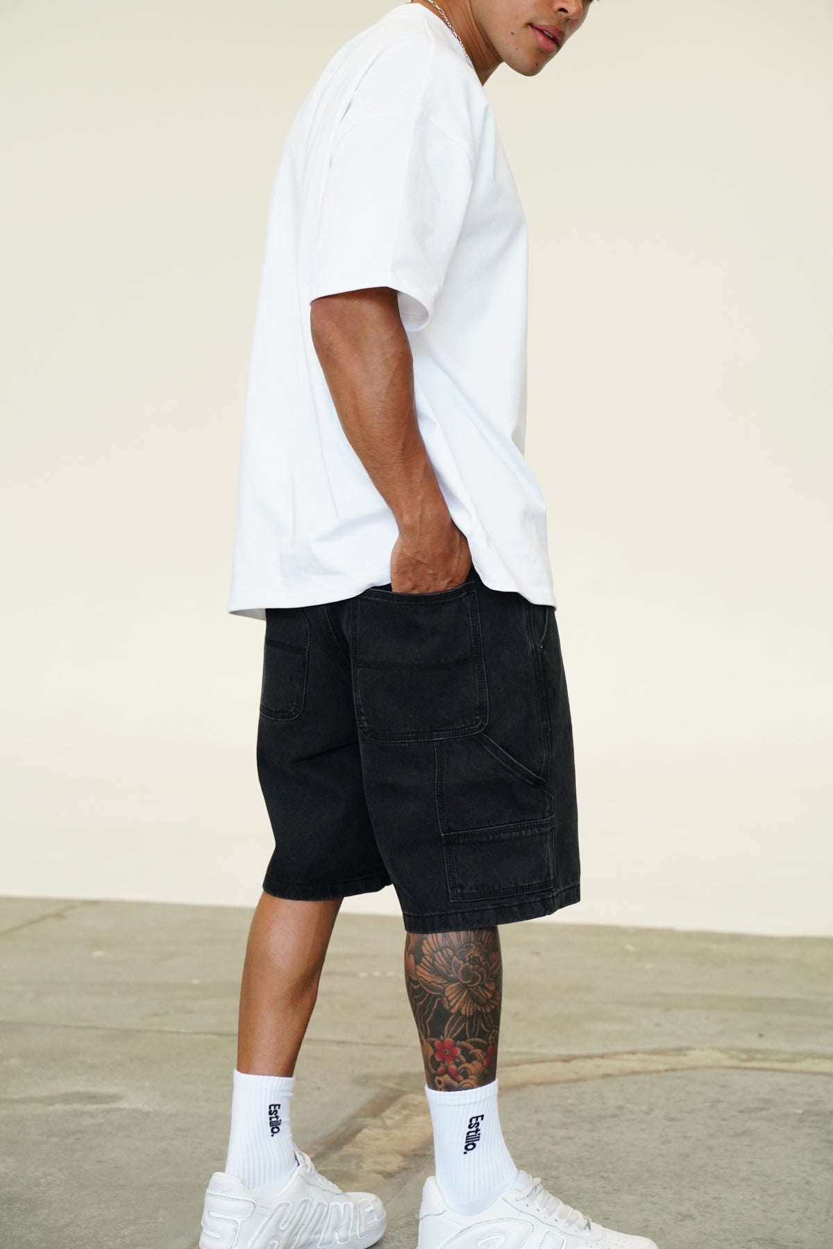 &#39;Carter&#39; Jorts - Washed Black