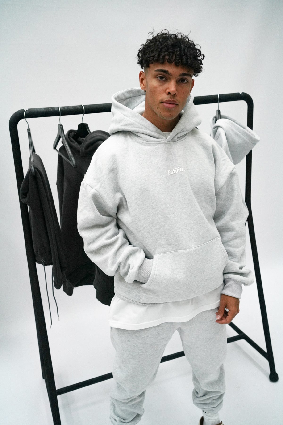 &#39;Bais&#39; Hoodie - Marl Grey